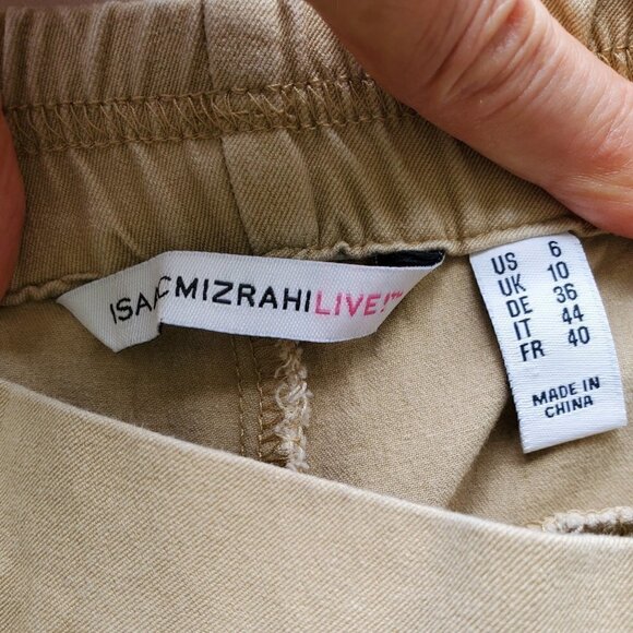 Isaac Mizrahi Live Pull On Cropped Khaki Chinos Size 6 - Picture 3 of 11
